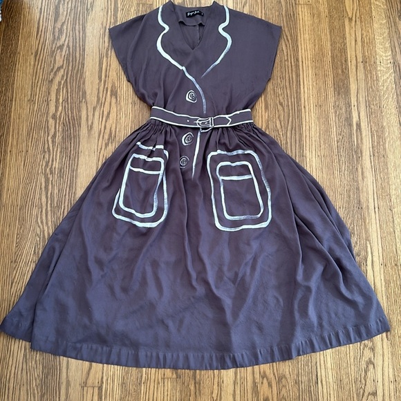 Ginger Jackie Tailor Vintage 50s New Look Pinup Dress Size 38/6 - Picture 3 of 12